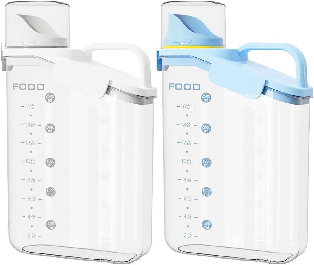 Total 2 Items Cereal Containers Storage,Each2.5L Airtight Large Dry Food... - $32.93