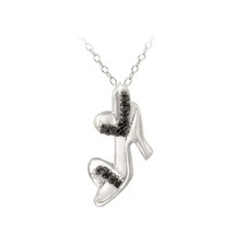 1.Ct Round Simulated Diamond High Heel Shoe Pendant 14K White Gold Plated Silver - £156.58 GBP