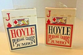 2 Decks Hoyle Official Playing Cards JUMBO Red &amp; Blue - Sealed - $7.95
