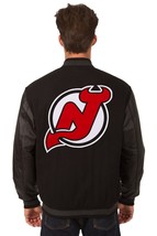 NHL New Jersey Devils Wool Leather Reversible Jacket Embroidered Patch Logos JHD - £212.30 GBP