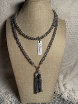 Premier Designs Jewelry Dusk Blue Leather Necklace Womens Reduced Vintage - £17.65 GBP