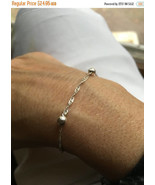 Vintage .925 Sterling Silver Spiral Twist Chain With Ball Italian Bracelet - $29.95