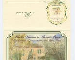 Domaines de Bertaud Belieu RESERVE Card PresquIle De Saint Tropez  - £14.01 GBP