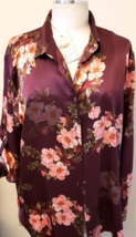 Johnny Was 100% Silk Button-Up Shirt Size-L Floral Multi - $168.28