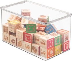 Clear Mdesign Plastic Lumiere Collection Stackable Toy Storage Bin, And Books - £26.30 GBP