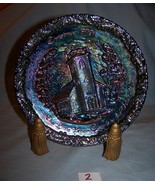 Vintage Fenton Iridescent Carnival Glass Plate-Christmas 1970-No. 1-Church - $25.00