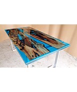 HANDI STONE Epoxy Square Table (Top and Base Both) Natural Wood Table, W... - $575.00