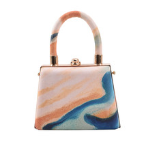 Watercolor Painting Pattern B Shape Purses and Handbags Women Fashion Party Clut - £36.56 GBP