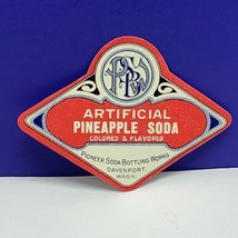 Vintage label soda pop ephemera paper Pioneer PSB pineapple davenport wa... - £9.27 GBP