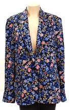 Lauren Ralph Lauren Blue Floral Poly Satin Blazer Jacket Women&#39;s Size 12... - $225.99