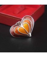 David-Andersen Norway Sterling Silver Enamel Heart Pendant - $1,875.53 MXN