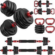 Adjustable Dumbbell Set 20Lbs/35Lbs/55Lb/70Lbs Free Weights Dumbbells, 4... - £117.17 GBP