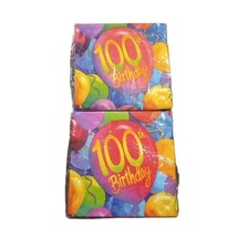 100th Birthday Balloon Vtg Beverage 16 Napkins Party Supplies NEW 9 7/8&quot;... - $11.81