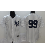 Yankees #99 Aaron Judge Home Jersey Old Style Uniform White Stripe - $45.00