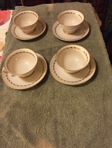 4 FRANCISCAN China DEL MONTE GOLD pattern CUP &amp; SAUCER Sets - £39.15 GBP
