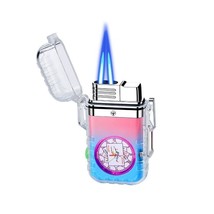 Transparent Case Gas Lighters Disc With Watch - $19.99