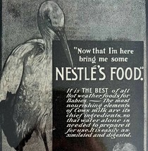 Nestle Food Company 1900s Victorian Advertisement Stork And Baby Milk DW... - £31.89 GBP