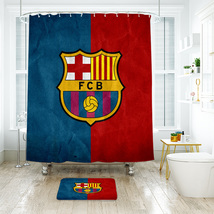 Barcelona FC 02 Shower Curtain Bath Mat Bathroom Waterproof Decorative - £18.04 GBP+