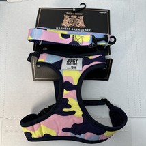 Authentic Juicy Couture 6 Ft Leash &amp; Harness Dog Pet Camo Size M New - £32.03 GBP