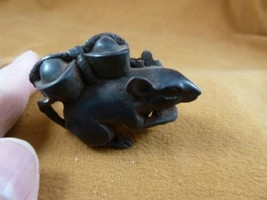 TNE-MOU-1) brown Mouse TAGUA NUT Netsuke Figurine carving VEGETABLE rode... - $28.04