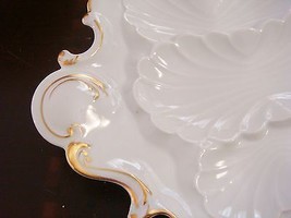 Mid Century  LIMOGES B H CADEAUX France  Sectional Dish White &amp; gold[#140] - £108.51 GBP