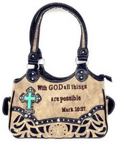 Texas West Concealed Carry Bible Verse Rhinestone Cross Flora Agate Stone Cross  - £37.92 GBP