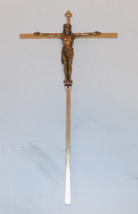 Jesus Metal Cross INRI Brass Finish Wall Hanging Catholic Crucifix Spiri... - $288.59 MXN