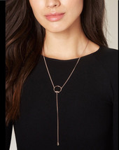 LUV AJ Full Bloom Lariat Necklace Rose Gold Dust Bag Rachel Zoe NEW RV:$75.00 - £19.77 GBP