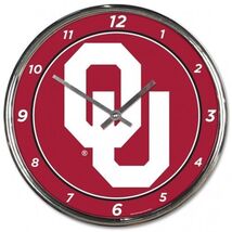 Oklahoma Sooners Chrome Clock - NCAA - $578.70 MXN