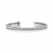6 CT Princess Simulated Diamond 14K White Gold Plated Silver Tennis Bracelet, 7&quot; - £73.87 GBP