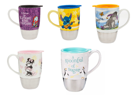 Disney Store Eeyore Winnie Mary Poppins Stitch Jack the Mug Travel Mug New - £47.91 GBP