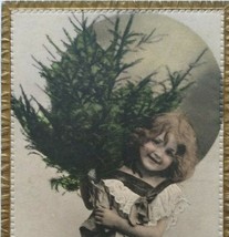 Vintage Christmas Postcard Sepia Tucks Deluxe Series 1962 Chromographed Unused - £22.14 GBP