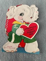 Elephant A-Meri-Card Valentines Day Card Early 1900&#39;s Die Cut Out Vintage  - £3.74 GBP