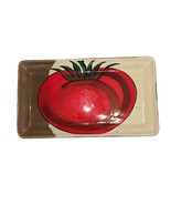 Crate and Barrel Roma Tomato Rectangular Tray Serving Dish Handpainted  Italy