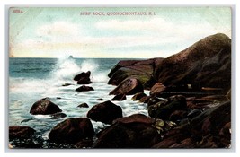 Surf On Rocks Spiaggia Vista Quonochontaug Rhode Island Ri 1910 DB Cartolina S9 - $5.08