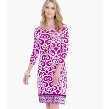 TRAVELERS by CHICO&quot;S Dress Women’s medium Petite Shift Pink Purple 3/4 Sleeves - £35.41 GBP