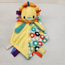 Bright Starts Taggies LION Lovey Security Blanket Plush Colorful Satin Loop Tags - £9.86 GBP