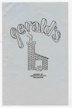 Gerald&#39;s Smokehouse Menu Highway 321 Lenoir City Tennessee 1990&#39;s - £13.96 GBP