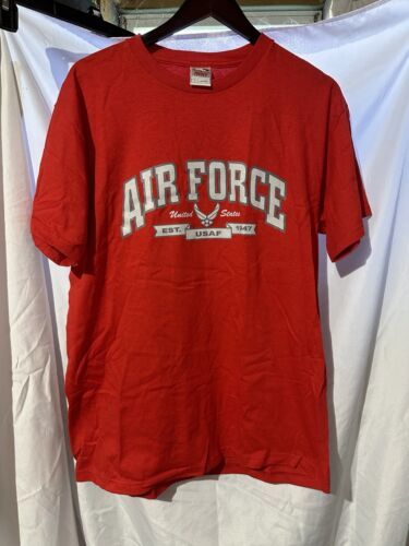 Primary image for NEW Air Force T Shirt Large Red Fruit Of Loom Military Heavy Cotton