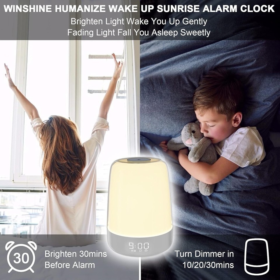 Dimmable Night Light with Sunrise Alarm and Snooze Timer for Children's Bedrooms Item image 5