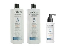 NIOXIN System 5 Cleanser &amp; Scalp Therapy Duo Set (33.8oz each) + Treatme... - $49.99