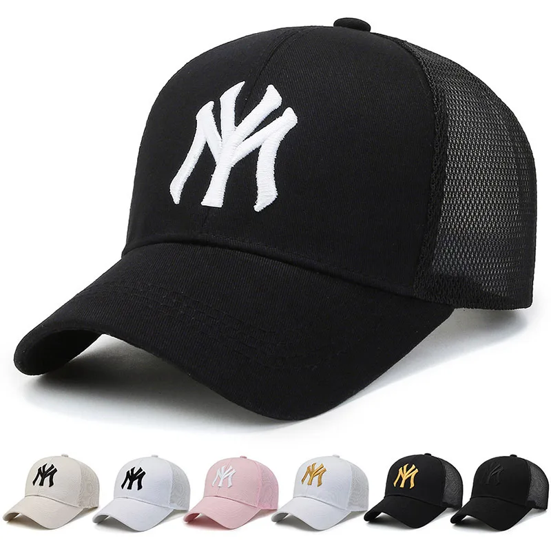 Ex women men baseball caps male female breathable mesh snapback hats black casual sport thumb200