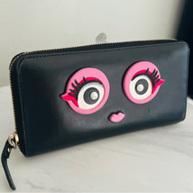 Kate Spade Imagination Monster Lacey Leather Wallet, Black/Pink, PRELOVED - £87.31 GBP