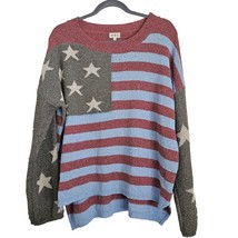 POL Red White Blue Flag Americana USA Sweater Womens Large - £28.93 GBP