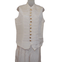 NWT Vintage Spencer Jeremy Ivory Silk Military Style Vest Top &amp; Baggy Pants Set - £36.98 GBP