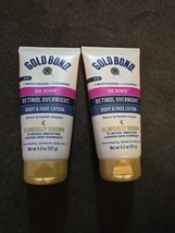 2 Pc Gold Bond Age Renew Retinol Overnight Body Face Lotion 4.3 OZ EA (MO1) - £16.81 GBP