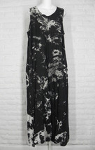 SAGA Romper Jumpsuit Tie Dye Palazzo Pockets Linen Black White NWT One Size - £126.31 GBP