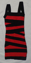 Bebe Pink Black Stripes Sleeveless Ribbed Bodycon Sexy Mini Dress Wide Straps Xs - £7.89 GBP
