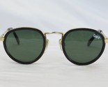 Solar X Vintage Sunglasses Green Glass Tinted Gold Metal Round Retro Hip... - $45.07
