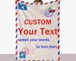 Customized Blanket with Personalized Text Postcard Blankets Gifts for Fa... - $31.59+